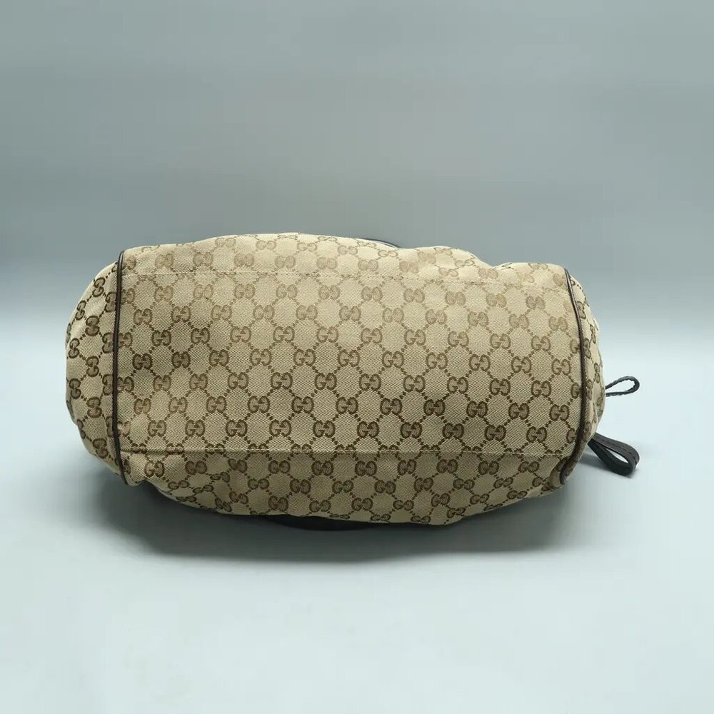 GUCCI Sukey Brown Cloth Satchel 567-011925 - Picture 6 of 12